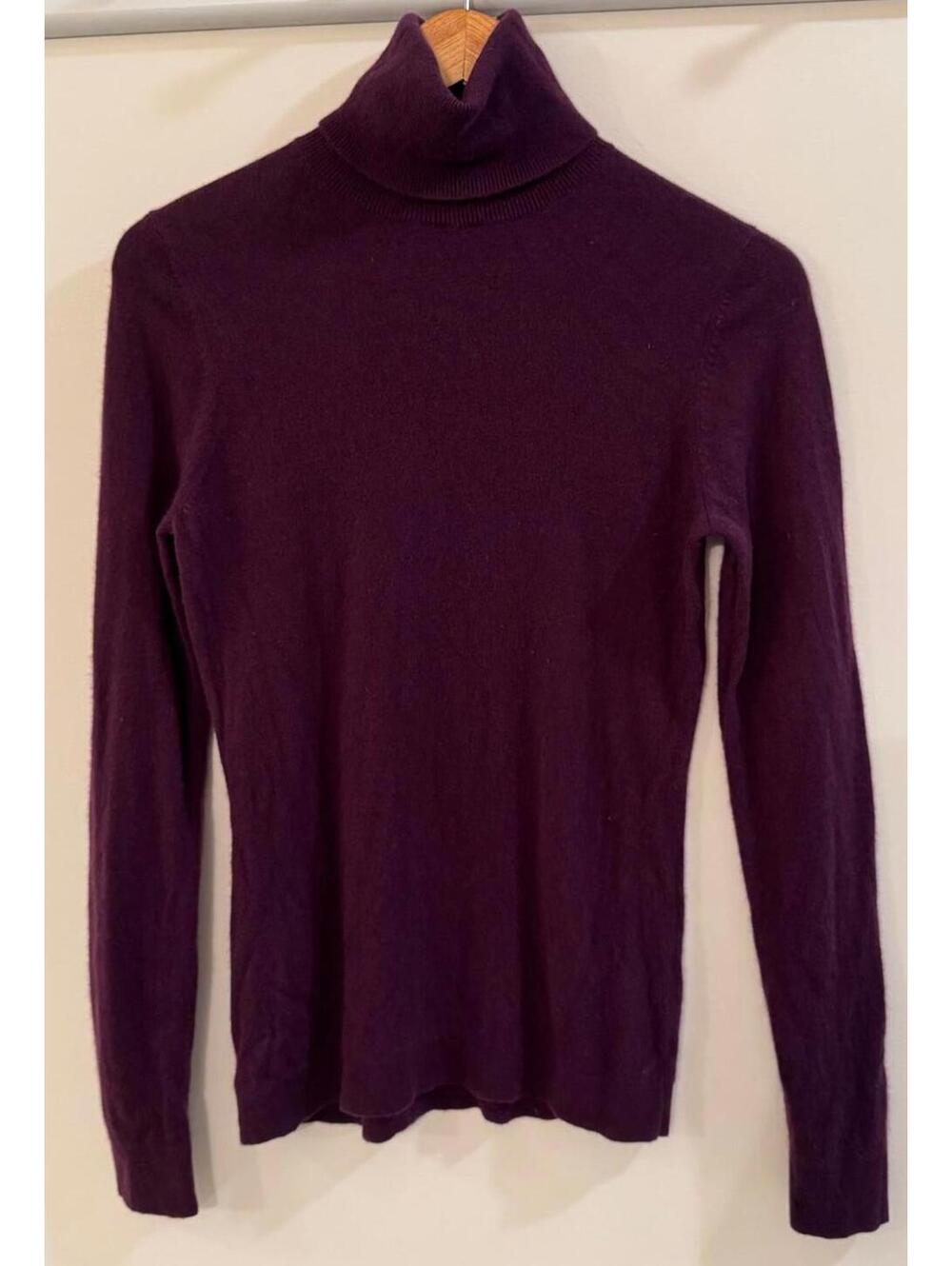 Ann Taylor Cashmere Turtleneck Sweater - Purple - Size M